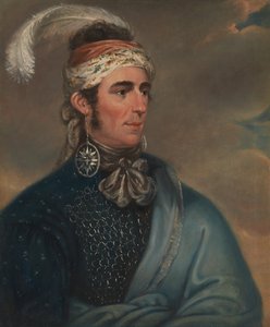 Portret majora Johna Nortona jako szefa Mohawków Teyoninhokarawen